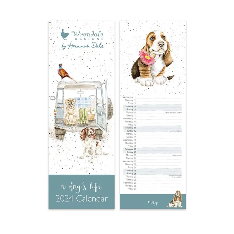 Wrendale  Dogs Life Slim Calendar 2024